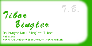 tibor bingler business card